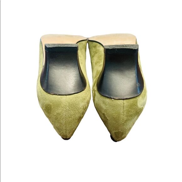 Vaneli Green Suede Pumps Antique Gold Buckle,Chocolate Tr… - Picture 2 of 10